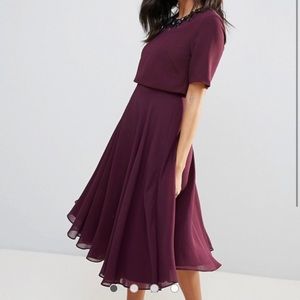 ASOS 3D embellished crop top midi